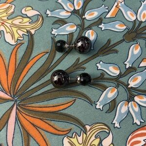 Coach Silver and grey Ball Earrings